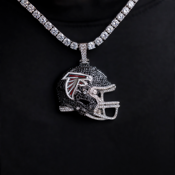 Colgante de casco de los Atlanta Falcons 2025 - Oro blanco