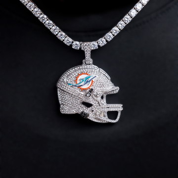 2025 Miami Dolphins Team Helmet Pendant - White Gold