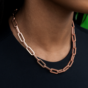 Collar de sujetapapeles en oro rosa - 8 mm