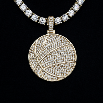 Colgante de baloncesto Pave en oro amarillo