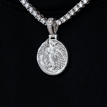 Dallas Mavericks Official NBA Micro Logo Pendant in White Gold