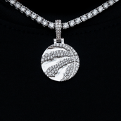 Colgante del logotipo micro oficial de los Toronto Raptors de la NBA en oro blanco