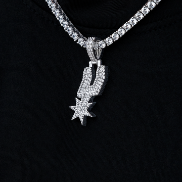 San Antonio Spurs Official NBA Micro Logo Pendant in White Gold