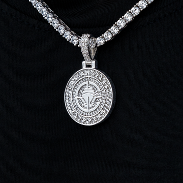 Colgante con Micrologo Oficial de los Los Angeles Clippers de la NBA en Oro Blanco