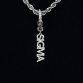 "Sigma" Clip On Pendant in White Gold