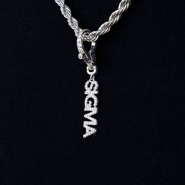 "Sigma" Clip On Pendant in White Gold