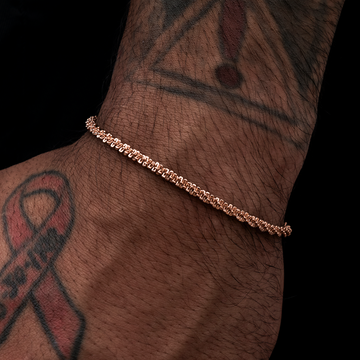 Pulsera Popcorn de Oro Rosa - 4mm