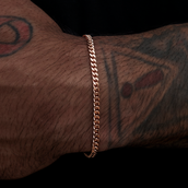 Pulsera Micro Cubana en Oro Rosa - 3mm