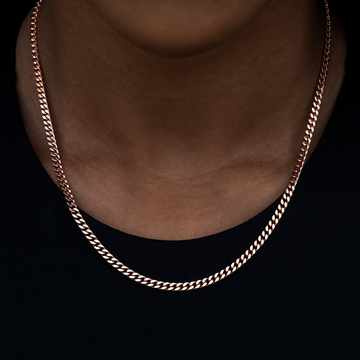 Micro Cuban Necklace in Rose Gold - 3mm