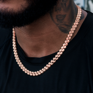 Flat Snake Link Chain in Rose Gold -4mm