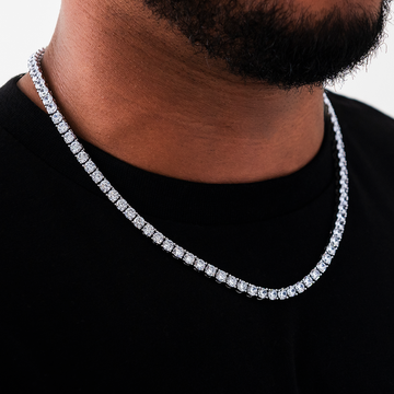 Diamond Tennis Chain in White Gold- 5mm
