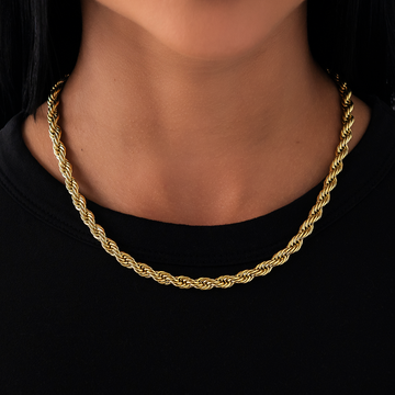 Rope Necklace in Yellow Gold- 6mm