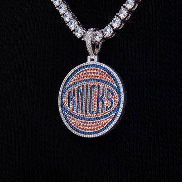 New York Knicks Official NBA Team Secondary Logo Pendant in White Gold