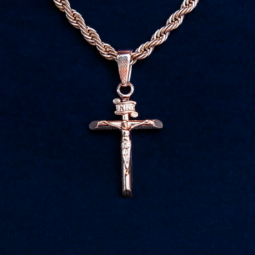 Colgante Crucifijo - Oro Rosa