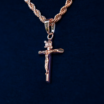 Crucifix Cross Pendant in Rose Gold