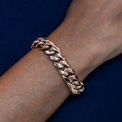 Pulsera Signature Cuban Link en Oro Rosa - 12mm