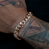Pulsera Signature Cuban Link en Oro Rosa - 12mm