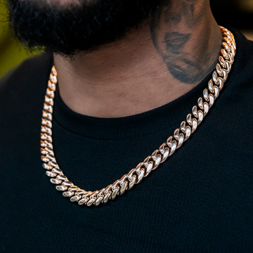 GLD Cuban de Firma en Oro Rosa - 12mm
