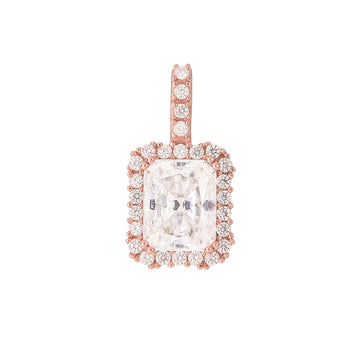 Colgante de moissanita con microdiamantes para mujer en vermeil de oro rosa