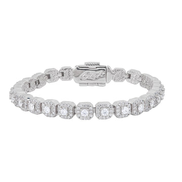 Clustered Moissanite Tennis Bracelet in Sterling Silver - 6MM