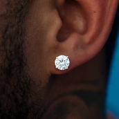 Pendientes de Oro Rosa con Diamantes de Talla Redonda de 7 mm GLD