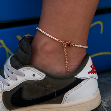 Tobillera de tenis micro en oro rosa