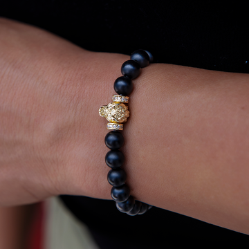 Dragon Beaded Bracelet in Yellow Gold
