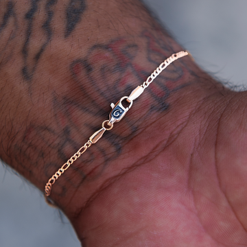 Pulsera Figaro en oro rosa - 2 mm