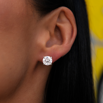 Conjunto de collar de tenis con diamantes de 5 mm + pulsera + aretes de 8 mm de corte redondo en oro blanco