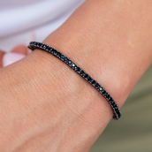 Pulsera de tenis de diamantes en negro - 2 mm