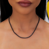 Diamond Tennis Necklace in Black- 2mm