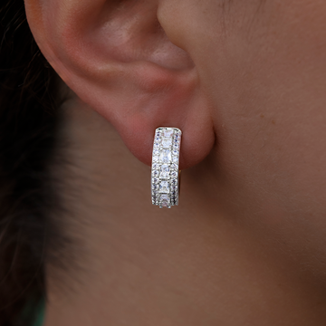 Pendientes de aro multicapa de oro blanco