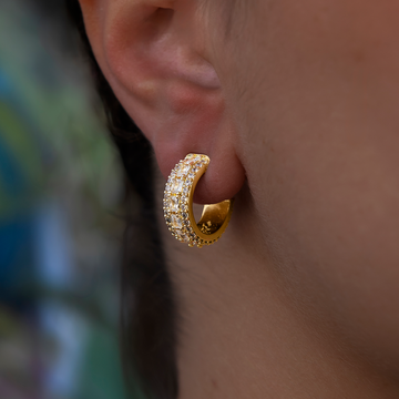 Pendientes de aro de múltiples capas en oro amarillo