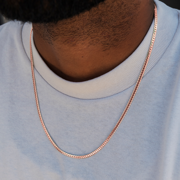 Cadena Cuban™ South Beach en oro rosa - 3 mm