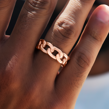 Anillo Cuban Band en oro rosa