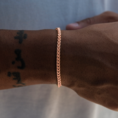 Pulsera Franco de Oro Rosa - 3 mm