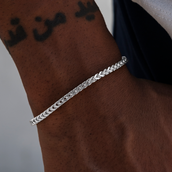 Pulsera Franco de Oro Blanco - 3 mm