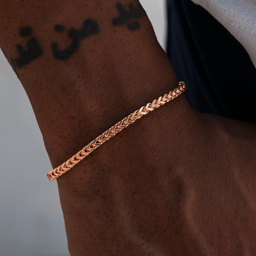 Pulsera Franco de Oro Rosa - 3 mm