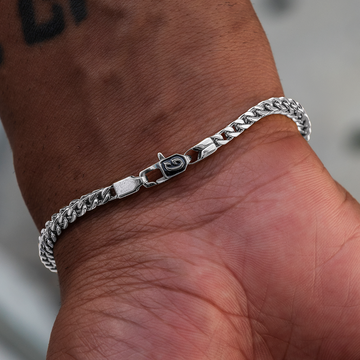 Pulsera Franco de Oro Blanco - 3 mm