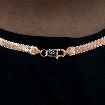 Herringbone Necklace in Rose Gold- 8mm