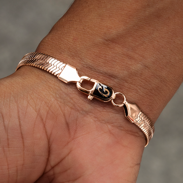 Herringbone Bracelet in Rose Gold - 6mm