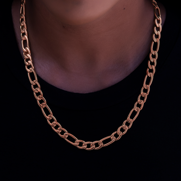 Figaro Necklace in Rose Gold- 9mm