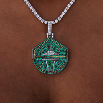 Seattle Storm Official WNBA 2025 Logo Pendant in White Gold