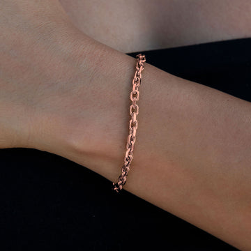 Pulsera de caja abierta de 3.6 MM en oro rosa