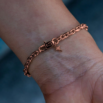 Pulsera de caja abierta de 3.6 MM en oro rosa