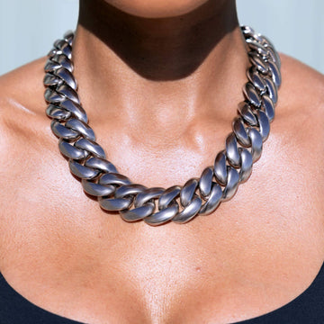 Miami Cuban Chain Necklace in White Gold - 25mm