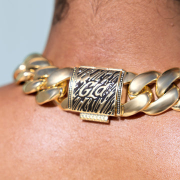 Cadena Cubana de Miami en Oro Amarillo - 25 mm