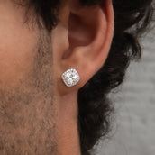 Pendientes GLD de talla Cushion en oro blanco
