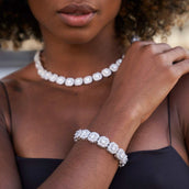Paquete de collar y pulsera de tenis agrupados - 12 mm