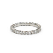 Anillo de eternidad de una sola capa en oro blanco macizo